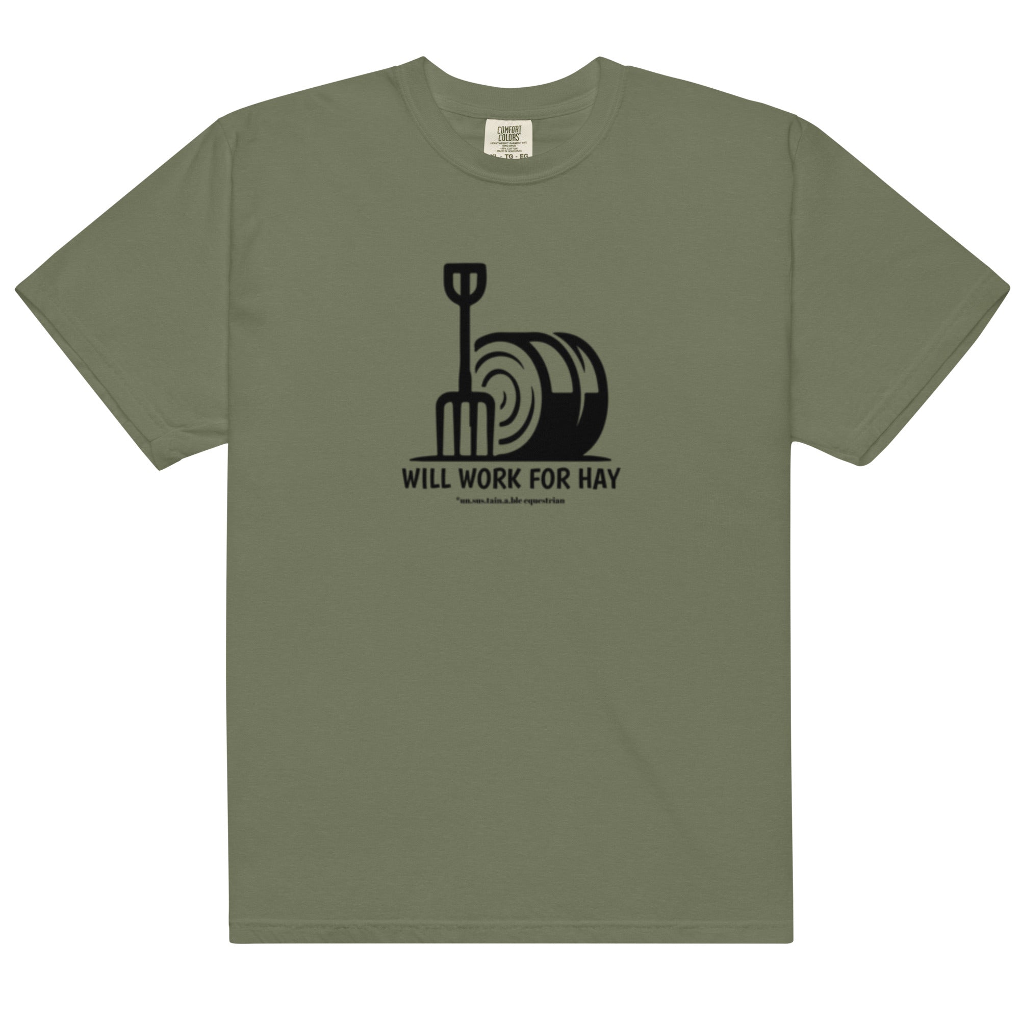 Unisex garment-dyed heavyweight t-shirt - Will Work For Hay