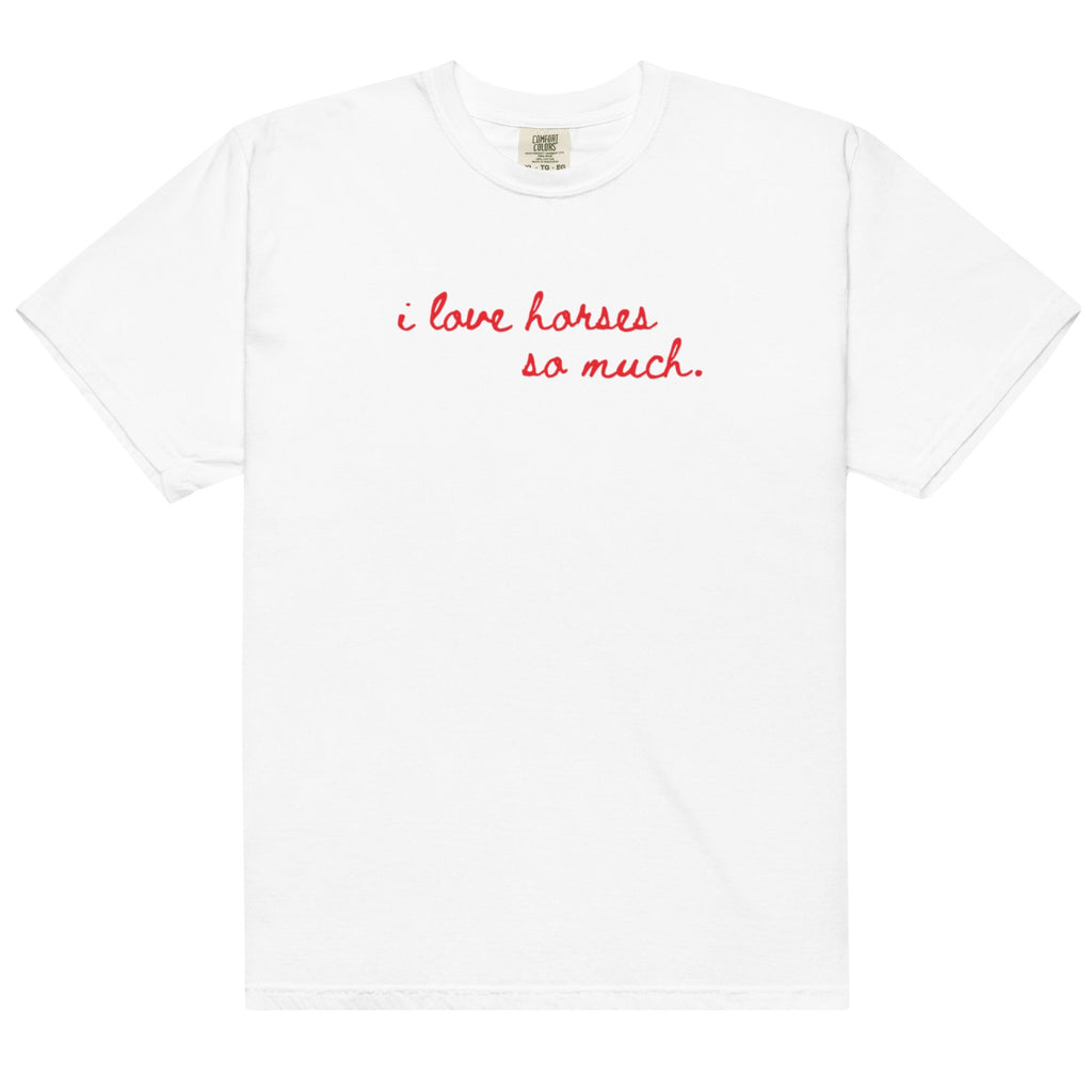Unisex garment-dyed heavyweight t-shirt - I Love Horses