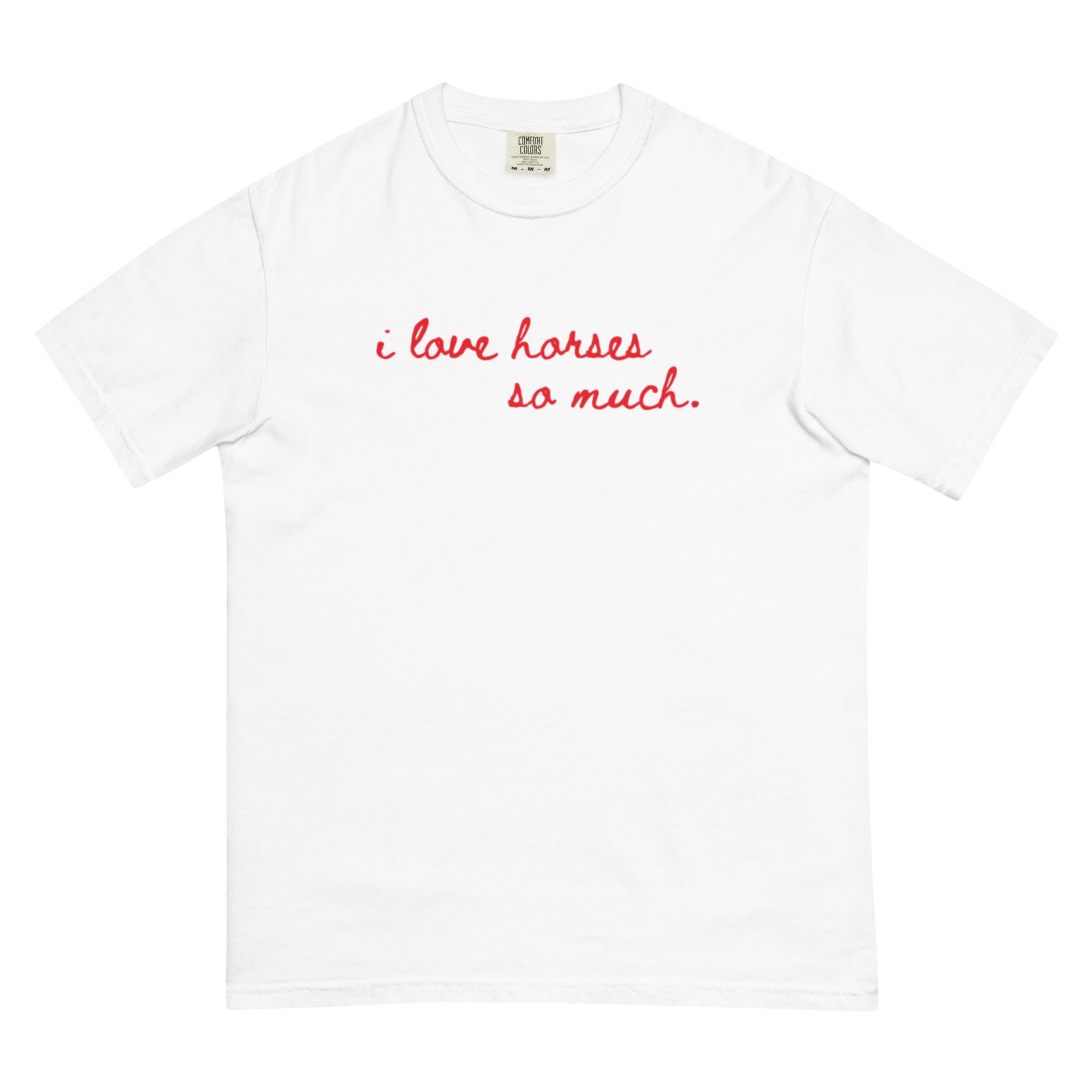 Unisex garment-dyed heavyweight t-shirt - I Love Horses