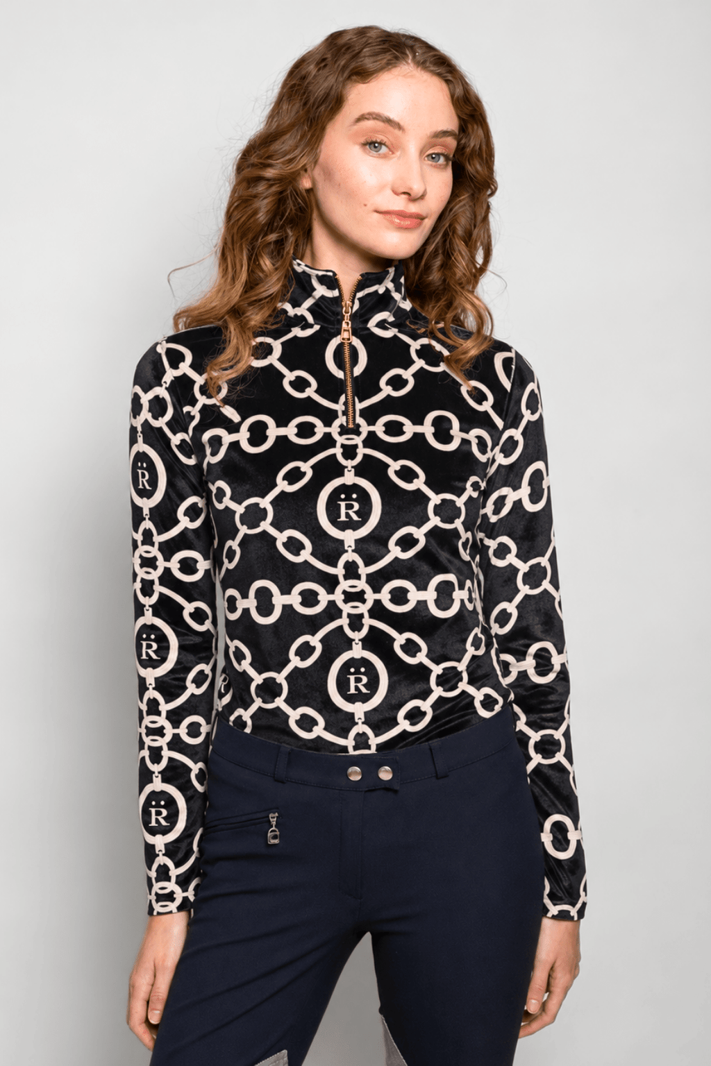 Velvet Q-Zip | Aros Print | Long Sleeve