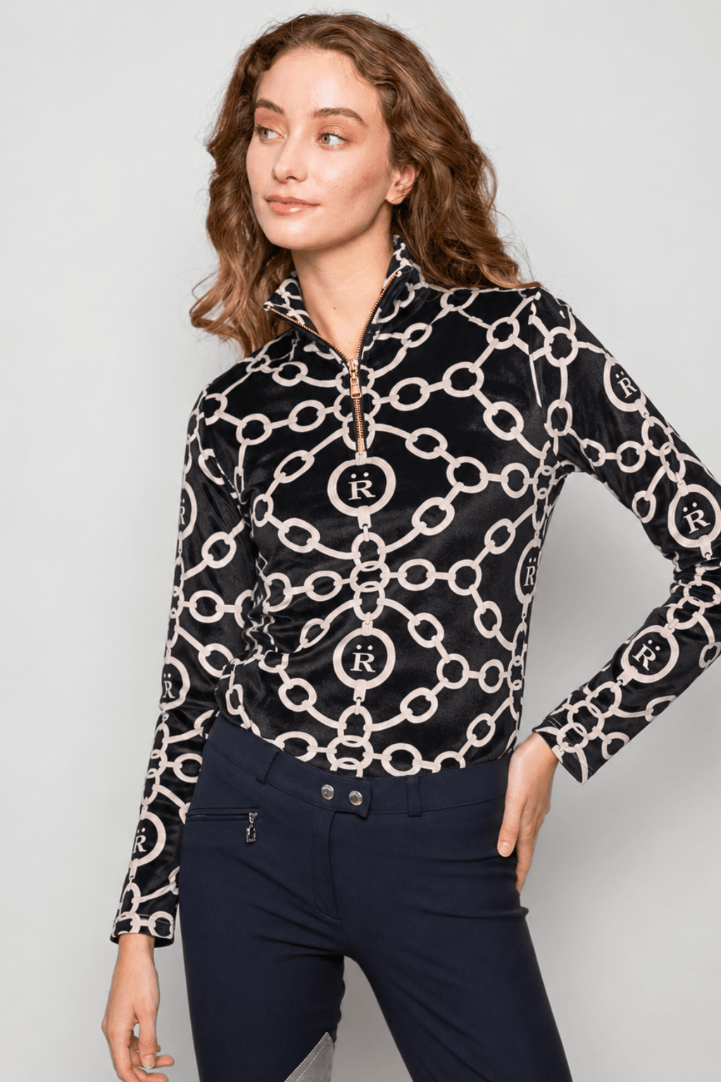 Velvet Q-Zip | Aros Print | Long Sleeve