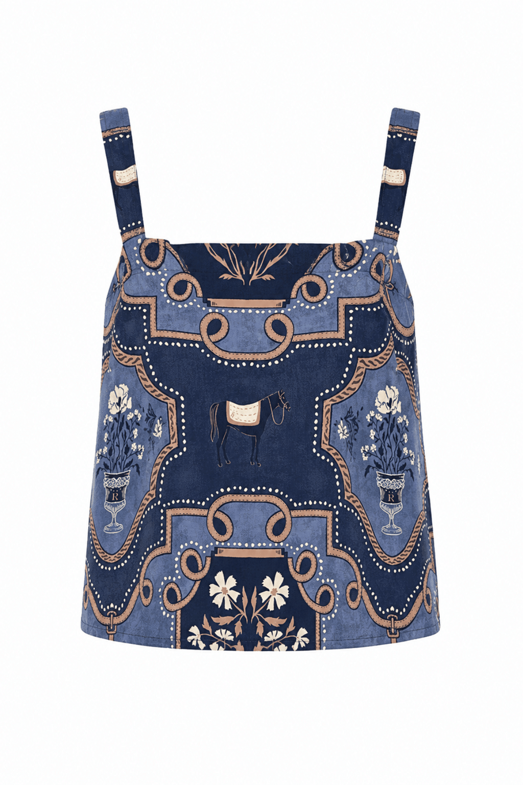 Veranda Linen Top | Veranda Print | Navy