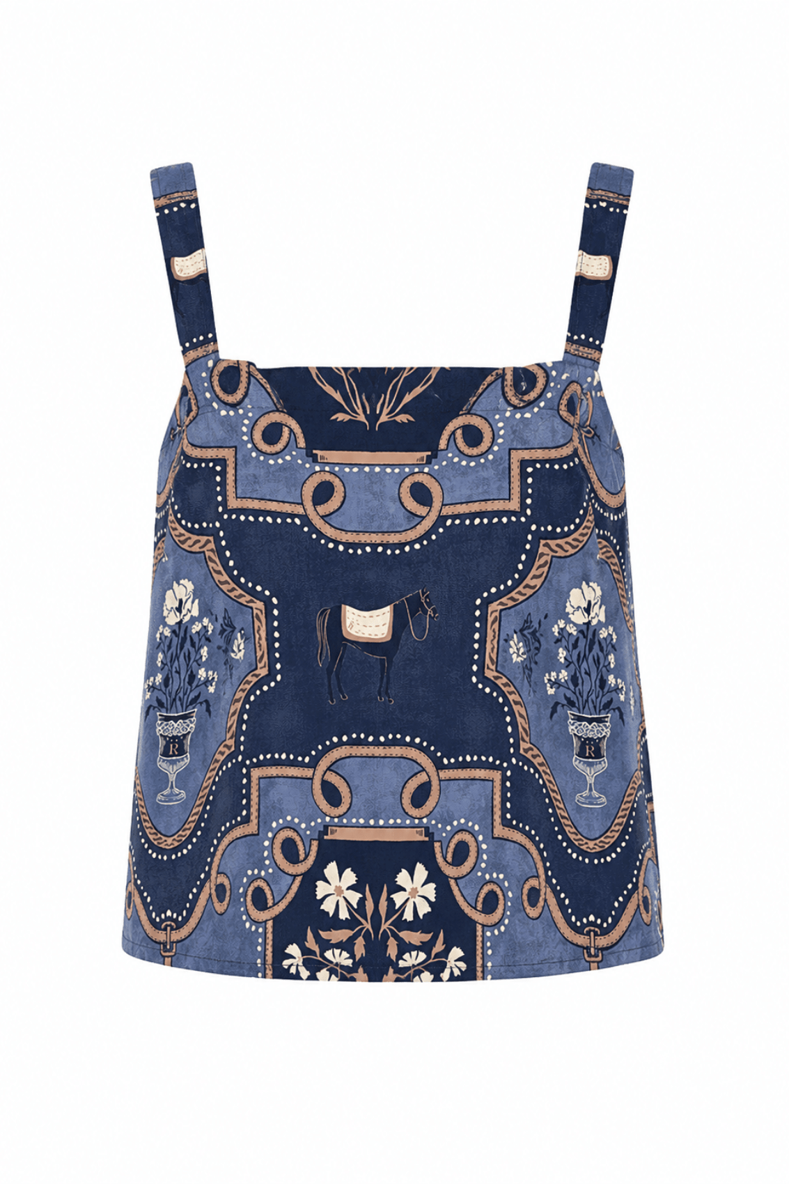 Veranda Linen Top | Veranda Print | Navy