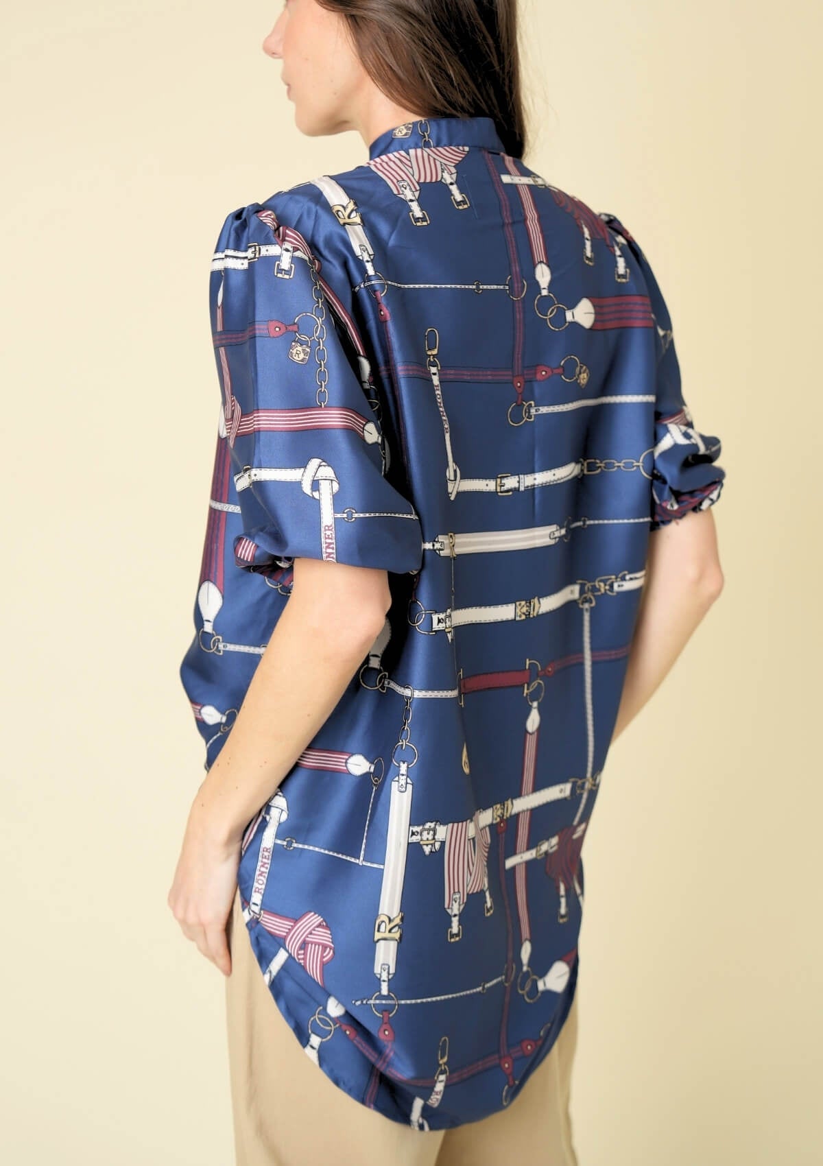 Viena Blouse | Jubilea Print | Navy | Burgundy