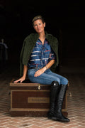 Viena Blouse | Jubilea Print | Navy | Burgundy