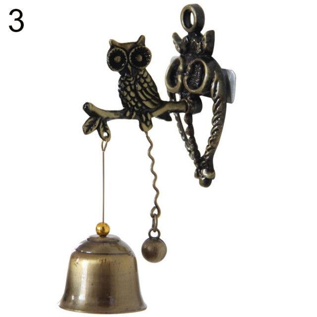 Vintage Horse Elephant Owl Shaped Bell Doorbell Hanging Accessories Bronze Doorbell Wall Mounted Rustic Door Bell Magnetic Suction Metal Bells For Indoor Outdoor Door Gate Garden Patio Lawn Bar Restaurant