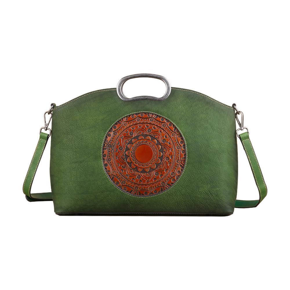 Rustic Mandala Leather Tote Bag RM-01 Everyday Carry