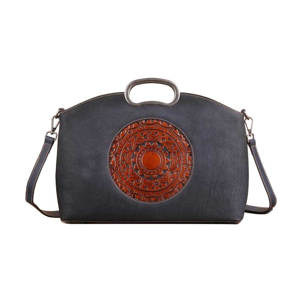 Rustic Mandala Leather Tote Bag RM-01 Everyday Carry