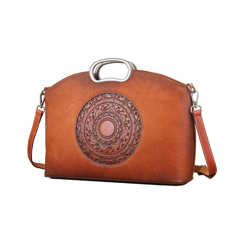 Rustic Mandala Leather Tote Bag RM-01 Everyday Carry